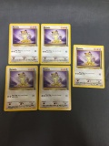 5 Count Lot of Jungle Meowth 56/64 Pokemon Trading Cards