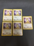 5 Count Lot of Jungle Meowth 56/64 Pokemon Trading Cards