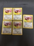 5 Count Lot of Jungle Eevee Pokemon Trading Cards