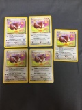 5 Count Lot of Jungle Eevee Pokemon Trading Cards