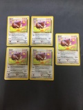 5 Count Lot of Jungle Eevee Pokemon Trading Cards