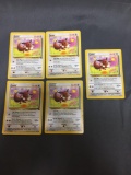 5 Count Lot of Jungle Eevee Pokemon Trading Cards