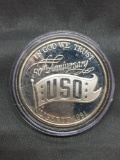 1991 United States USO Proof Silver Dollar - 90% Silver Coin