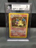 BGS Graded 1999 Pokemon Base Set Unlimited CHARIZARD Holofoil Rare Card - VG 3