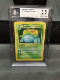 BGS Graded 1999 Pokemon Base Set Unlimited VENUSAUR Holofoil Rare Card - VG+ 3.5