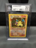 BGS Graded 2000 Pokemon Base 2 Set CHARIZARD Holofoil Rare Card - VG+ 3.5