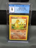 CGC Graded 1999 Pokemon Base Set Unlimited CHARMANDER Trading Card - MINT 9