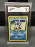GMA Graded 1999 Pokemon Base Set Unlimited WARTORTLE Trading Card - NM-MT 8