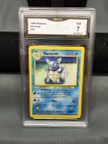 GMA Graded 1999 Pokemon Base Set Unlimited WARTORTLE Trading Card - NM 7