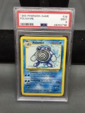 PSA Graded 1999 Pokemon Base Set Unlimited POLIWHIRL Trading Card - MINT 9