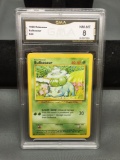 GMA Graded 1999 Pokemon Base Set Unlimited BULBASAUR Trading Card - NM-MT 8