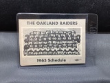 Very Rare 1965 Oakland Raiders Football Promotional Pocket Schedule - WOW