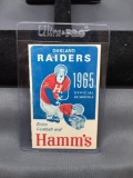 Very Rare 1965 Oakland Raiders Football Promotional Pocket Schedule - WOW