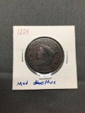 1829 United States 1 Cent Large Cent Penny Cent Coin