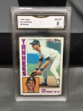 GMA Graded 1984 Topps #8 DON MATTINGLY Yankees ROOKIE Baseball Card - NM-MT 8