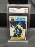 GMA Graded 1980-81 Topps #3 WAYNE GRETZKY Oilers Record Breaker Vintage Hockey Card - EX-NM 6