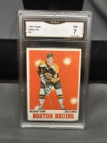 GMA Graded 1970-71 Topps #3 BOBBY ORR Bruins Vintage Hockey Card - NM 7
