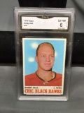 GMA Graded 1970-71 Topps #15 BOBBY HULL Black Hawks Vintage Hockey Card - EX-NM 6