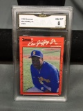 GMA Graded 1990 Donruss #365 KEN GRIFFEY JR. Mariners 2nd Year Baseball Card - NM-MT 8