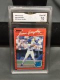 GMA Graded 1990 Donruss #33 JUAN GONZALEZ ERROR Reverse Negative Baseball ROOKIE Card - Rare - GEM