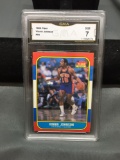 GMA Graded 1986-87 Fleer #56 VINNIE JOHNSON Pistons Vintage Basketball Card - NM 7