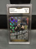 GMA Graded 2019 Donruss Dominators DREW BREES Saints Football Card - GEM MINT 10