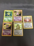 Lot of 5 Vintage Pokemon Holo Holofoil Trading Cards from Collection