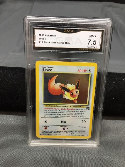 GMA Graded 2000 Pokemon Black Star Promo EEVEE Holofoil Trading Card - NM+ 7.5