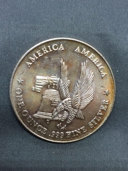 1 Troy Ounce .999 Fine Silver America America Silver Bullion Round Coin