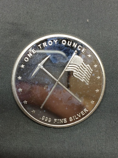 1 Troy Ounce .999 Fine Silver American Coin & Vault Silver Bullion Round Coin