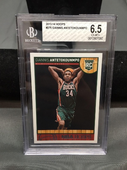 BGS Graded 2013-14 Panini Hoops GIANNIS ANTETOKOUNMPO Bucks ROOKIE Basketball Card - EX-MT+ 6.5