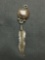 Engraved Old Pawn Native American Style 45mm Long Sterling Silver Feather Drop Pendant