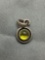 Round 5mm Peridot Cabochon Center Sterling Silver Pendant