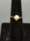 Round 5.5mm White Pearl Center w/ Single Round Diamond Accent Signed Designer 14kt Gold Chevron Ring