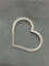 Large Signed Designer 38mm Wide 30mm Tall Sterling Silver Ribbon Heart Pendant