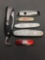 Lot of Six Various Size, Style & Shape Estate Collection Povket Knives