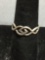 Celtic Infinity Knot Detailed 6mm Wide Tapered Sterling Silver Band