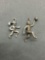 Lot of Two Sterling Silver Sports Charms, One Basketball & Fencing