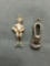 Lot of Two Sterling Silver Charms, One Manneken Pis Themed Brussels Statue of Boy Peeing & Shoe