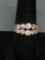 Two Rows of Graduating S Channel Set Round Faceted Pink & White CZ Centers 10mm Wide Gold-Tone