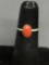 Oval 8x5mm Red Coral Cabochon Center Sterling Silver Ring Band