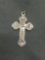 Detailed High Polished 27mm Tall 17mm Wide Sterling Silver Crucifixion Pendant