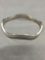 High Polished Wave Design 6mm Wide 3in Diameter Solid Stamped Sterling Silver Hinged Bangle Bracelet