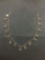 Figaro Link 2.75mm Wide 9in Long Sterling Silver Bracelet w/ Apple Charms