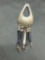 Old Pawn Mexico Design Teardrop Shaped 50mm Long 15mm Wide Sterling Silver Pendant w/ Five Beaded