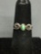 Filigree Scroll Decorated Sterling Silver Ring Band w/ Oval 4x3mm Sawtooth Set Malachite Gem Center
