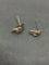 Beach Sandal Themed 8x4mm Pair of Sterling Silver Button Earrings