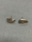 Old Pawn Native American Bear Motif 12mm Long 7mm Tall Pair of Sterling Silver Button Earrings