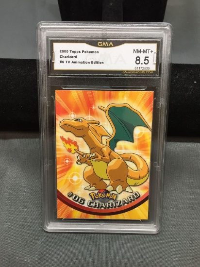 GMA Graded 2000 Topps Pokemon TV Animation Edition CHARIZARD Trading Card - NM-MT+ 8.5