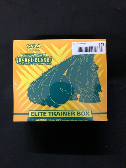 Factory Sealed Pokemon Sword & Shield REBEL CLASH ELITE TRAINER BOX with 8 Booster Packs
